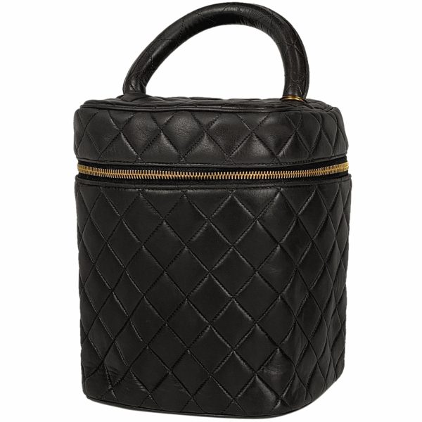 1000067084196 11 Chanel Cocomark Vanity Bag Makeup Accessories CC Mark Matelasse Leather Black