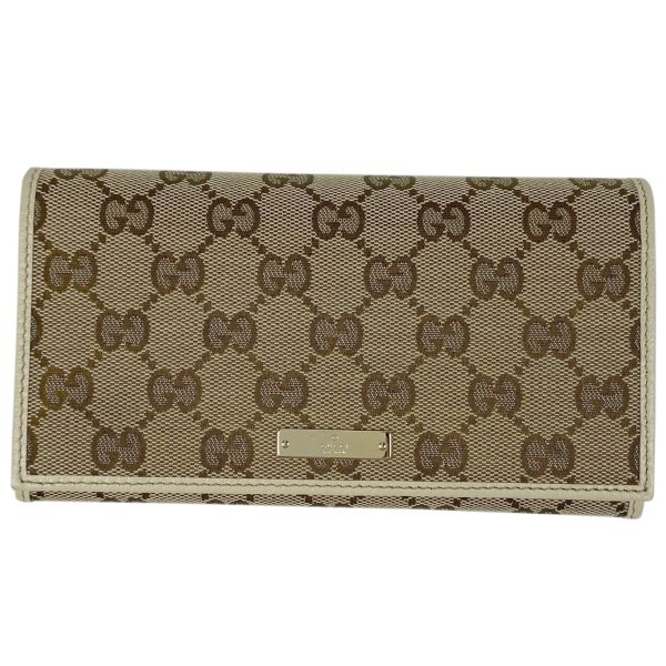 1000067262365 11 Gucci GG Pattern Long Wallet Bill Compartment Coin Purse Beige