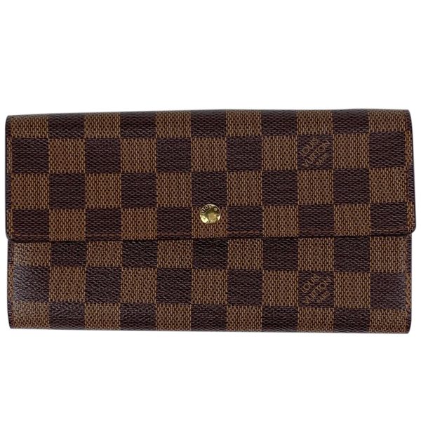 1000067281045 11 Louis Vuitton Pochette Porte Monet Credit Bifold Long Wallet Damier Brown