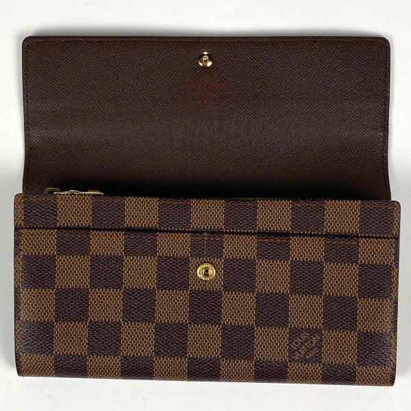 1000067281045 16 Louis Vuitton Pochette Porte Monet Credit Bifold Long Wallet Damier Brown