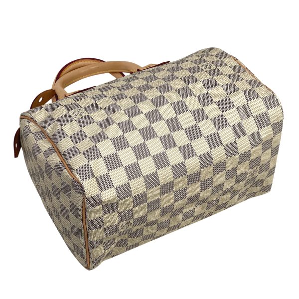 1000067285395 12 Louis Vuitton Speedy 25 Boston Bag Commuter Damier White