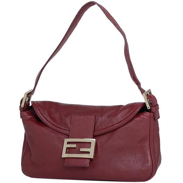 1000067393298 11 Fendi Zucca Logo Leather One Shoulder Shoulder Bag Red