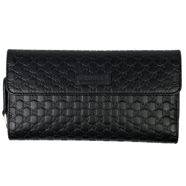 1000067480431 11 Gucci Micro Guccisima Tri Fold Long Wallet Round Zip Leather Black