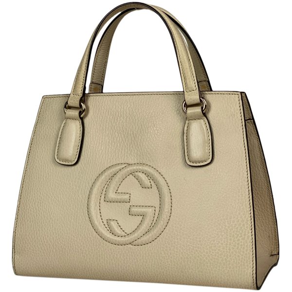 1000067483494 11 Gucci Soho Handbag 2WAY Shoulder Bag Interlocking G Leather Ivory