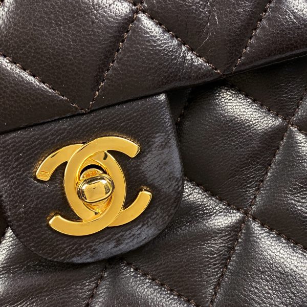 1000067521417 15 Chanel Matelasse Single Flap Chain Coco Mark Shoulder Bag Leather Dark Brown