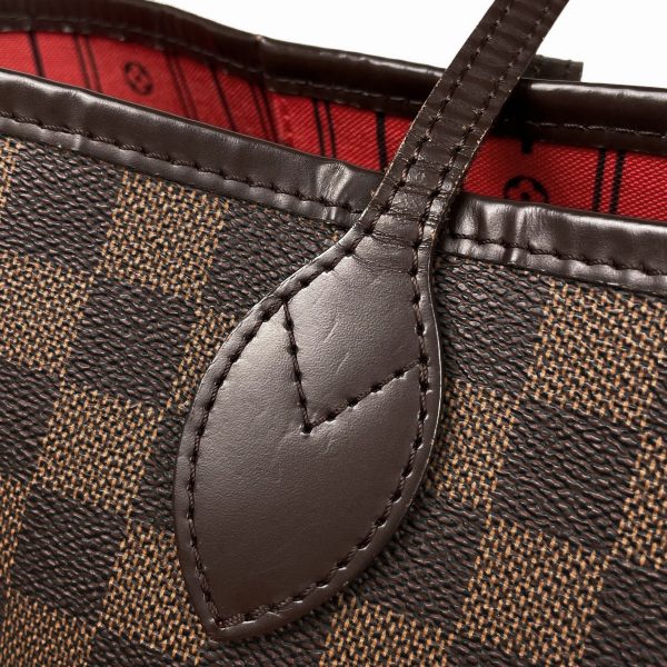 1000067594435 14 Louis Vuitton Neverfull MM Shoulder Bag Shopping Tote Bag Damier Brown