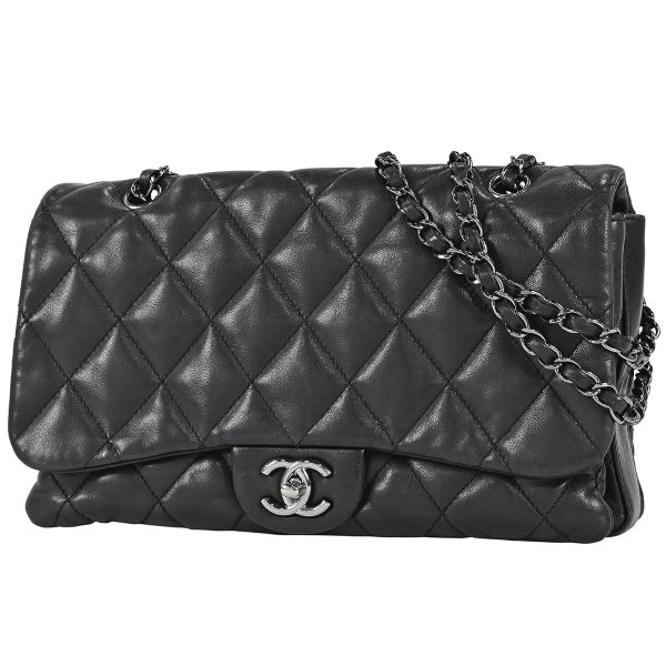 1000067606015 01 Chanel Coco Mark Chain Shoulder Bag with Chain Matelasse Leather Black