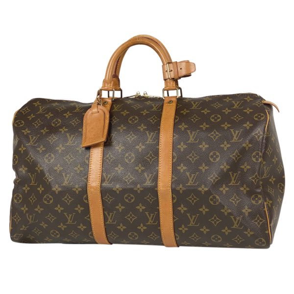 1000067631840 11 Louis Vuitton Keepall 50 Handbag Monogram Brown