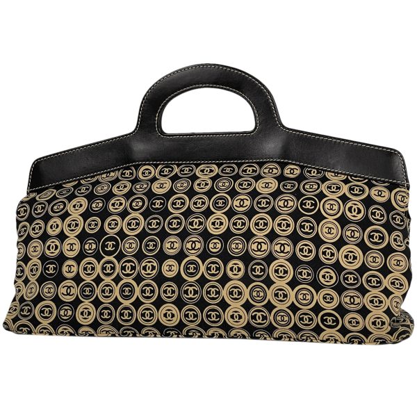 1000067748494 11 Chanel Cocomark Handbag All Over Pattern Jersey Black Beige