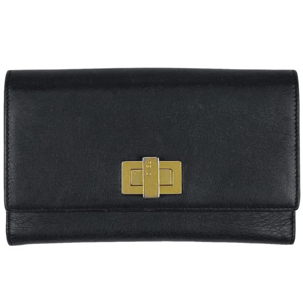 1000067750374 11 Fendi Peekaboo Long Wallet Leather Black