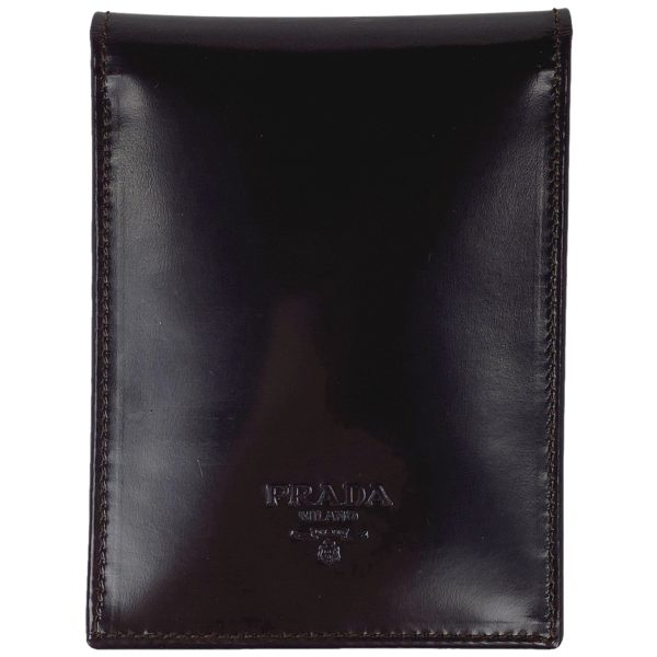 1000067774158 11 Prada Logo Card Case Leather Dark Brown