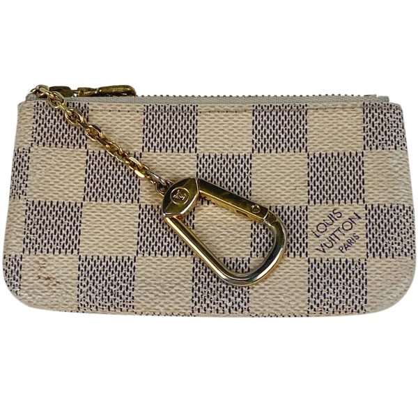 1000067789619 11 Louis Vuitton Pochette Clé Key Holder Coin Purse Damier White