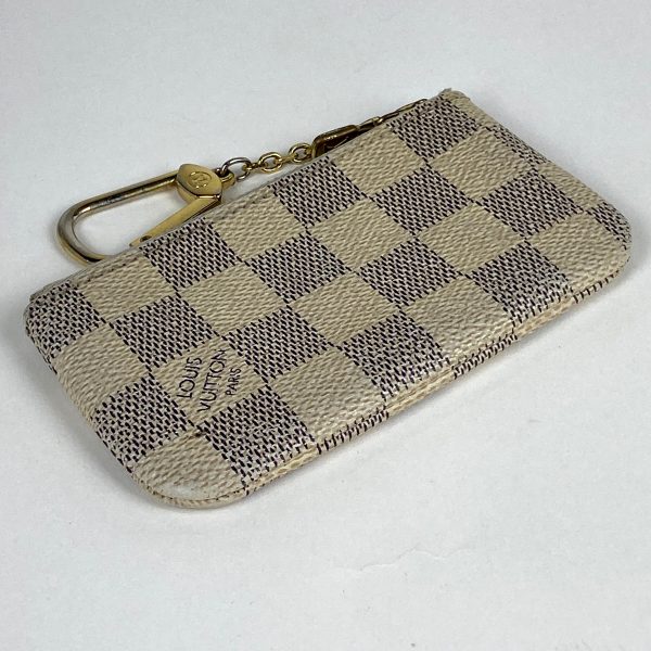 1000067789619 12 Louis Vuitton Pochette Clé Key Holder Coin Purse Damier White