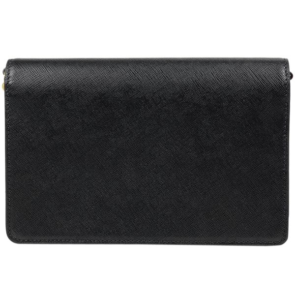 1000067799021 13 Prada Logo Plate Clutch Shoulder Bag Nero Black