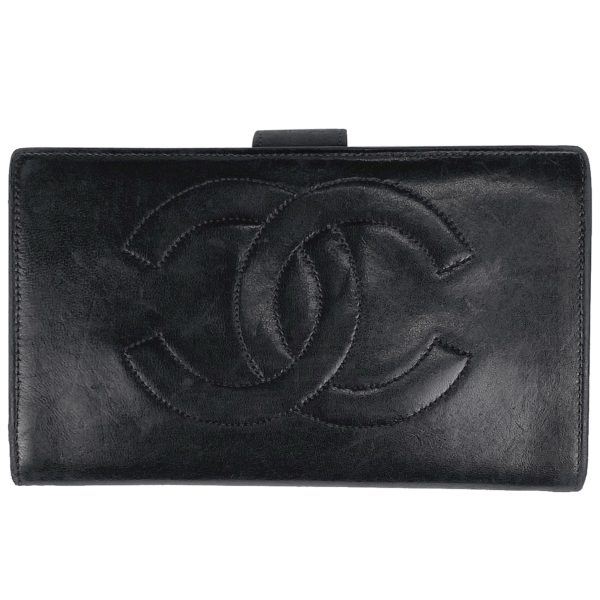 1000067799441 11 Chanel Cocomark Bifold Long Wallet Clasp Long Wallet Leather Black