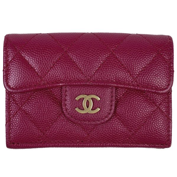 1000067869700 11 Chanel Cocomark Trifold Wallet CC Matelasse Caviar Skin Pink