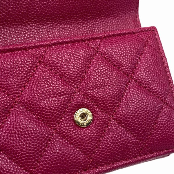 1000067869700 16 Chanel Cocomark Trifold Wallet CC Matelasse Caviar Skin Pink