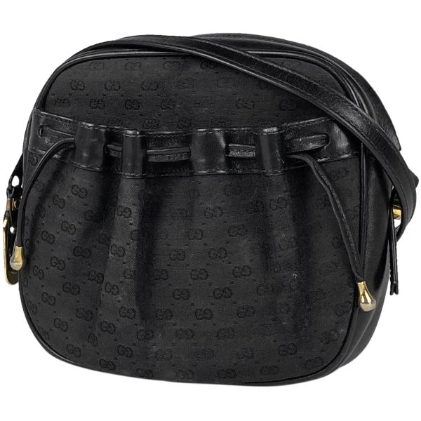 1000067877897 11 GUCCI Micro GG Shoulder Bag Canvas Black Womens