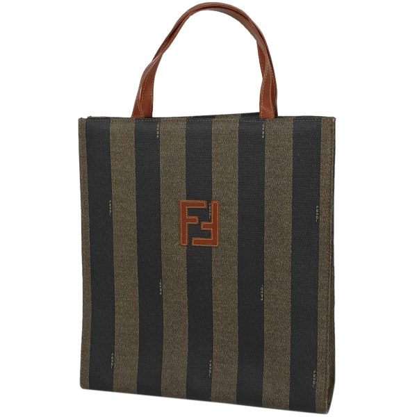 1000067889203 11 Fendi Pecan Pattern 2WAY Coated Canvas Tote Bag Brown