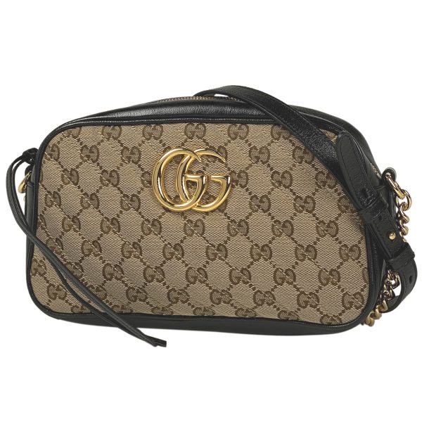 1000068069772 11 Gucci GG Marmont Chain Shoulder Bag GG Pattern Quilted GG Canvas Brown