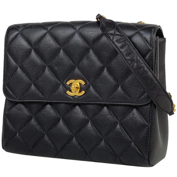 1000068084898 11 Chanel Cocomark Chain Shoulder Bag Matelasse Caviar Skin Black