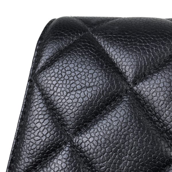 1000068084898 18 Chanel Cocomark Chain Shoulder Bag Matelasse Caviar Skin Black