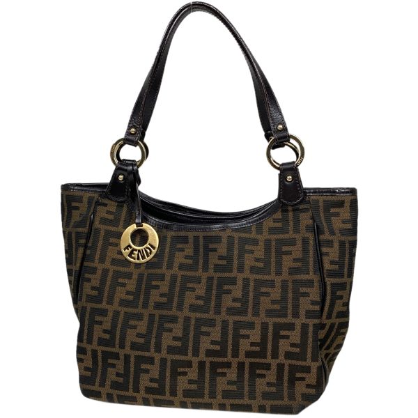 1000068187759 11 Fendi Zucca Pattern Handbag Tote Canvas Brown