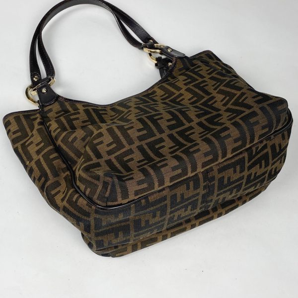 1000068187759 12 Fendi Zucca Pattern Handbag Tote Canvas Brown