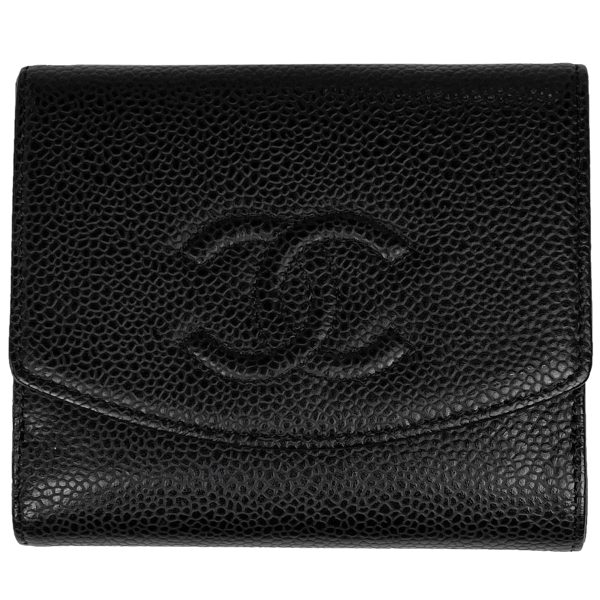 1000068193774 11 Chanel Cocomark Bifold Wallet Caviar Skin Black