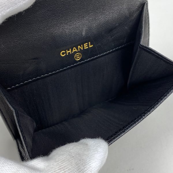 1000068193774 16 Chanel Cocomark Bifold Wallet Caviar Skin Black