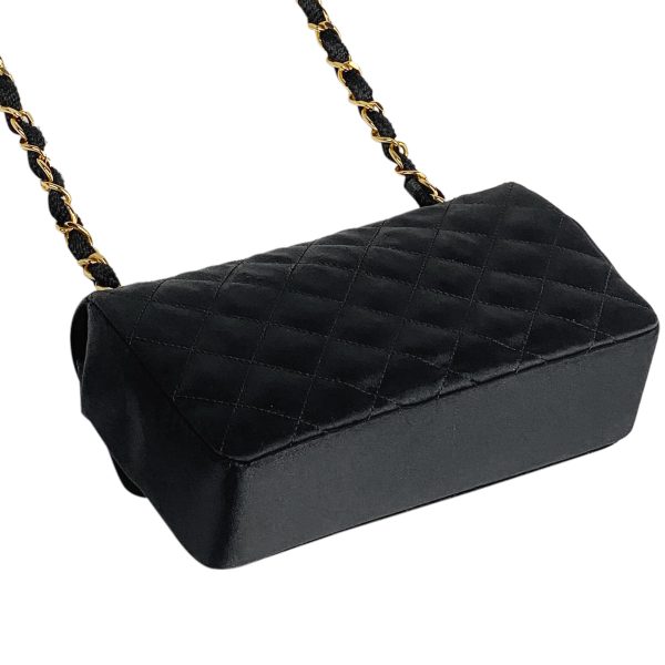 1000068206689 12 Chanel Cocomark Chain Shoulder Bag Matelasse Satin Black