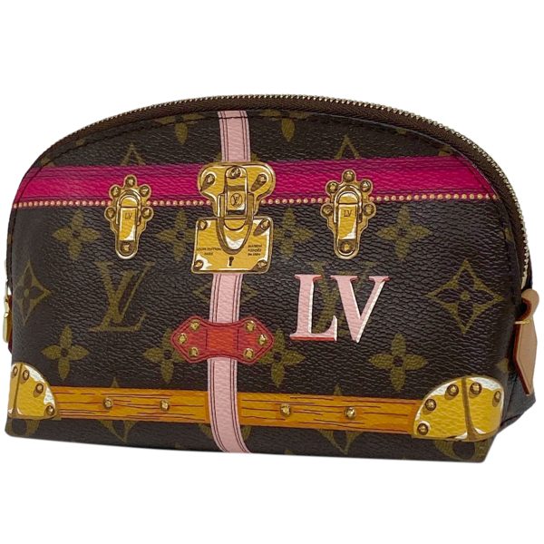 1000068220487 11 Louis Vuitton Pochette Cosmetic Summer Trunk Collection Pouch Brown