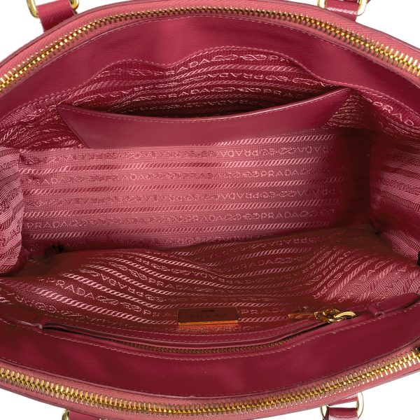 1000068234170 17 Prada Logo Plate Saffiano Leather Galleria 2WAY Shoulder Handbag Pink