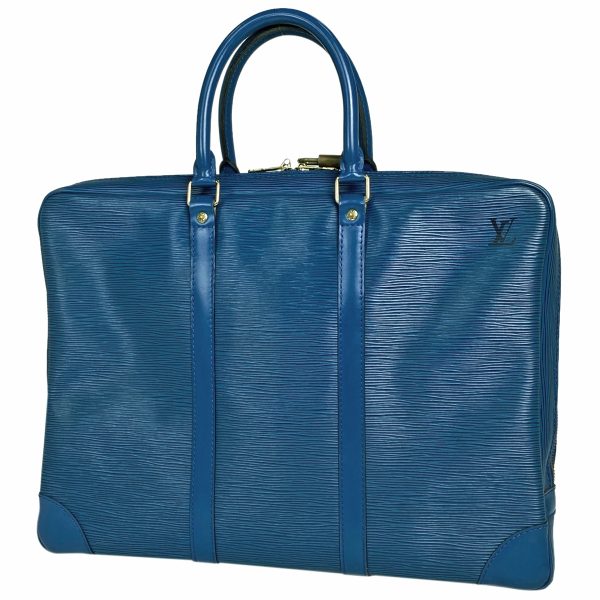 1000068234866 11 Louis Vuitton Porte Document Voyage Business Bag Briefcase Epi Toledo Blue