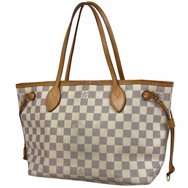 1000068235498 11 Louis Vuitton Neverfull PM Handbag Damier Azur White