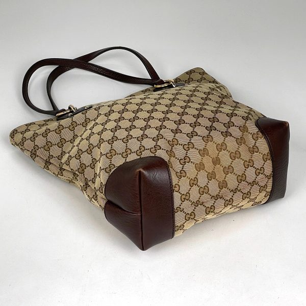 1000068272868 12 Gucci GG Pattern Tote Bag Shoulder Bag GG Canvas Brown