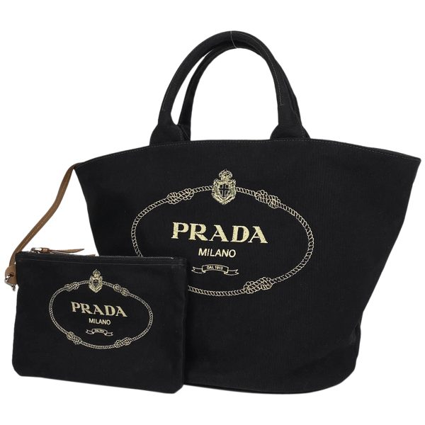 1000068353185 11 Prada Canapa 2WAY Canvas Shoulder Bag Black