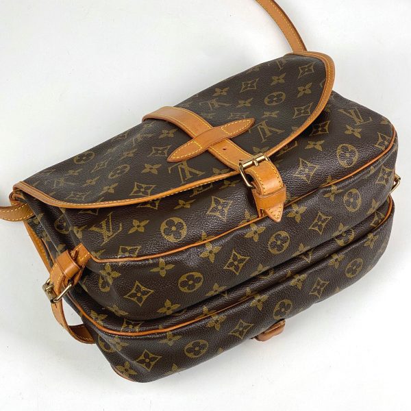 1000068358449 12 Louis Vuitton Saumur 30 Monogram Crossbody Shoulder Bag Brown