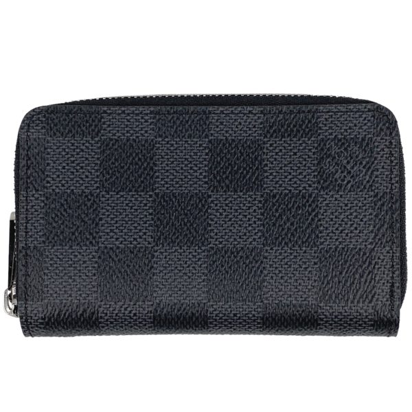 1000068409462 11 Louis Vuitton Zippy Coin Purse Card Case Round Zip Damier Graphite Black