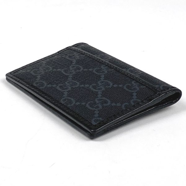 1000068411847 12 Gucci GG Pattern Card Case Commuter Pass Coated Canvas Black