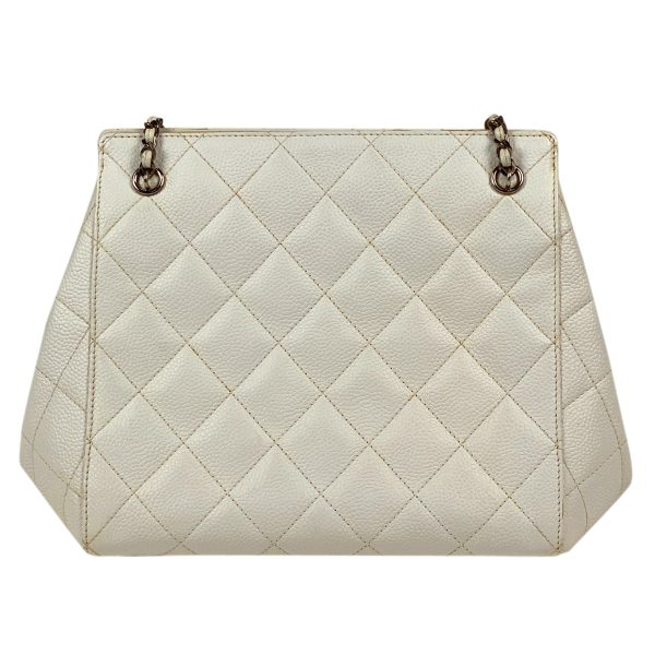 1000068425486 13 Chanel Cocomark Chain Matelasse Shoulder Bag Caviar Skin White Ladies