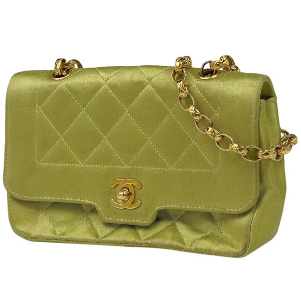 1000068428913 11 Chanel Cocomark Chain Shoulder Bag Matelasse Satin Green