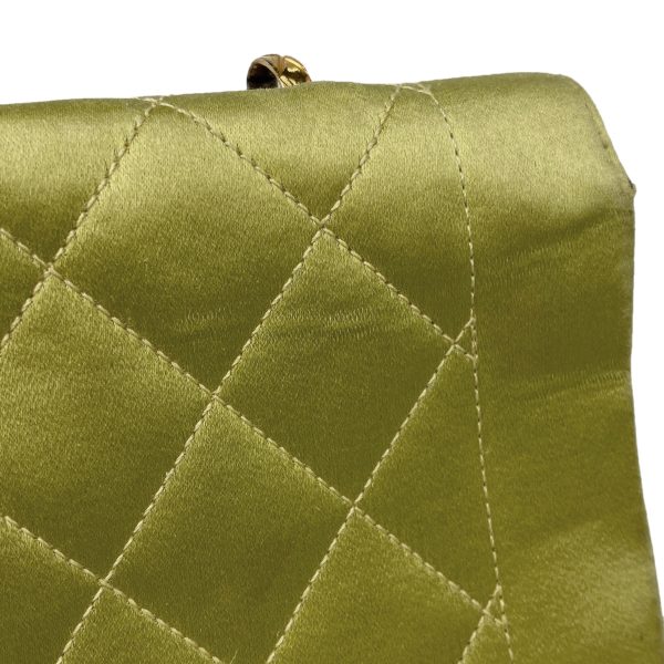 1000068428913 20 Chanel Cocomark Chain Shoulder Bag Matelasse Satin Green