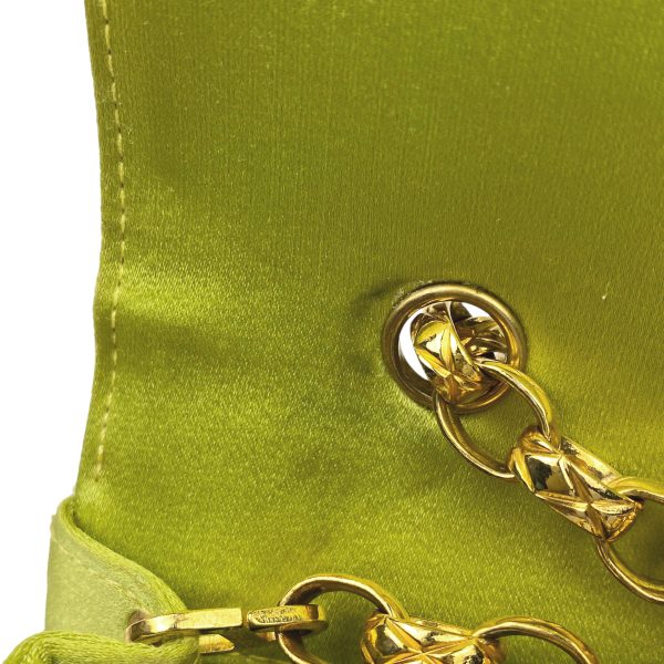 1000068428913 22 Chanel Cocomark Chain Shoulder Bag Matelasse Satin Green