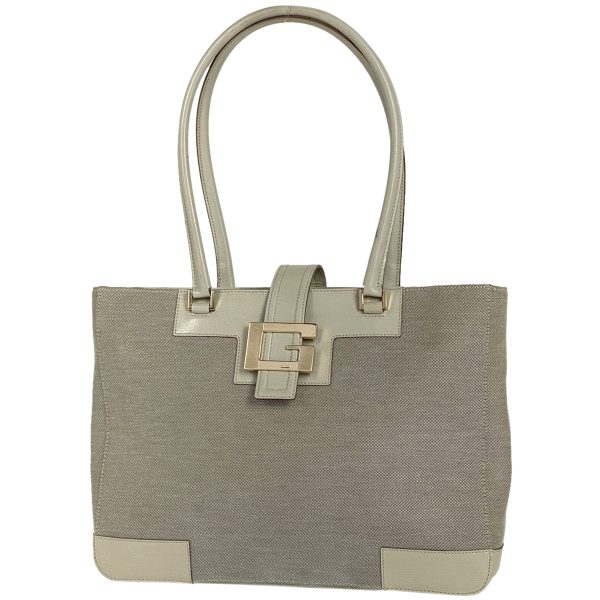 1000068438202 11 Gucci Logo Shoulder Canvas Handbag Gray