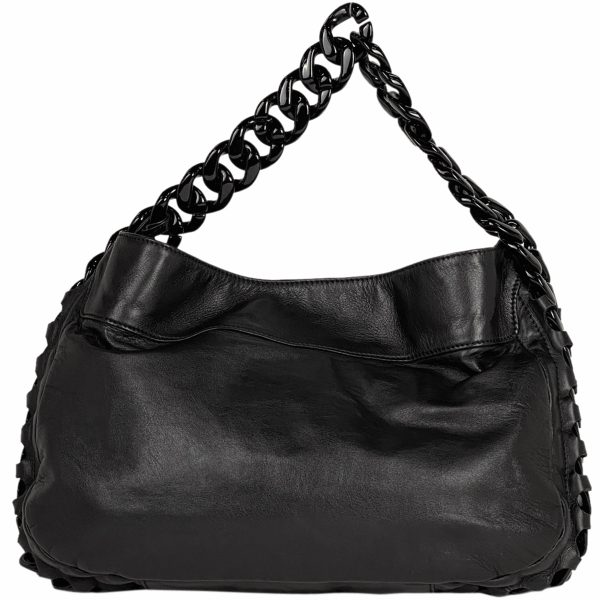 1000068470974 13 Chanel Cocomark Plastic Chain Shoulder Bag Leather Black