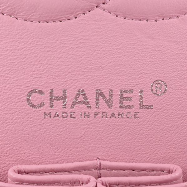 1000068472756 15 Chanel Matelasse W Flap Chain Shoulder Bag Coco Mark Jersey Pink