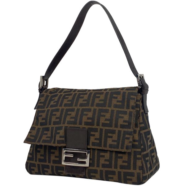 1000068607622 11 Fendi Zucca Pattern Mamma Bucket Canvas Shoulder Bag Brown