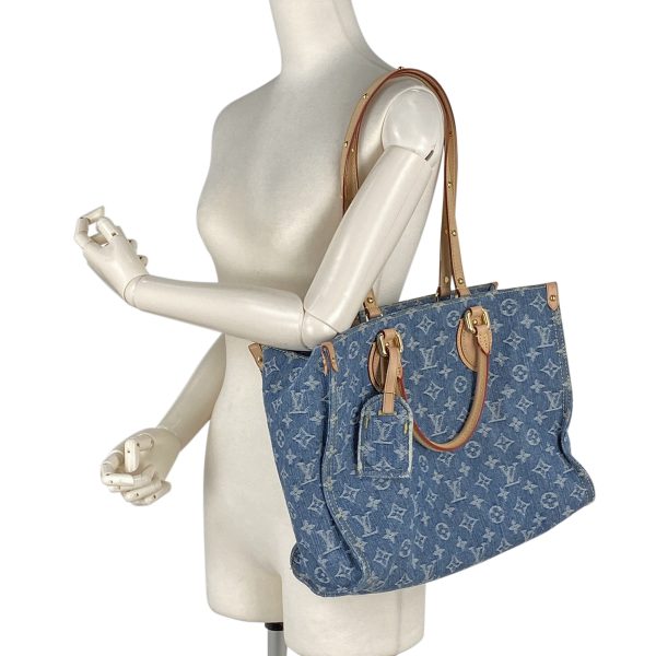 1000068702150 23 Louis Vuitton On the Go MM Shoulder Bag Monogram Denim Blue