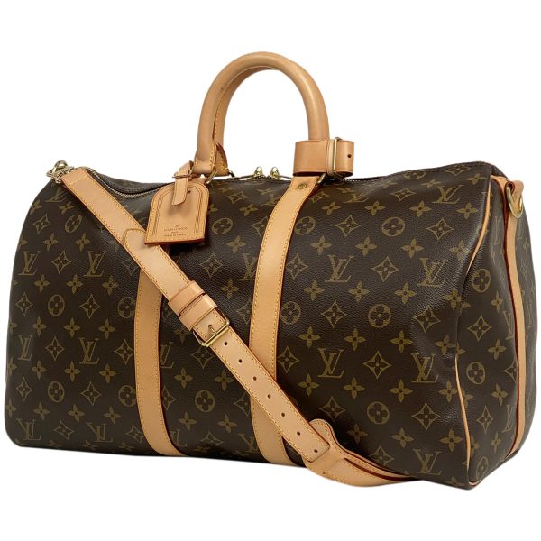 1000068752209 11 Louis Vuitton Keepall Bandouliere 45 Travel Boston Bag Monogram Brown